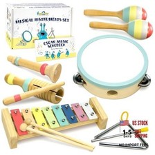 Musical Instruments Set - Montessori Wooden Toys for Toddlers 1-3 Xylophone