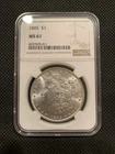 1885-P U.S. MORGAN SILVER DOLLAR - MS 61 - NGC GRADED!