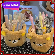 Lindo Oso de Peluche Soporte para Pluma Organizador de Escritorio Suave Kawaii Maquillaje Cepillo Taza