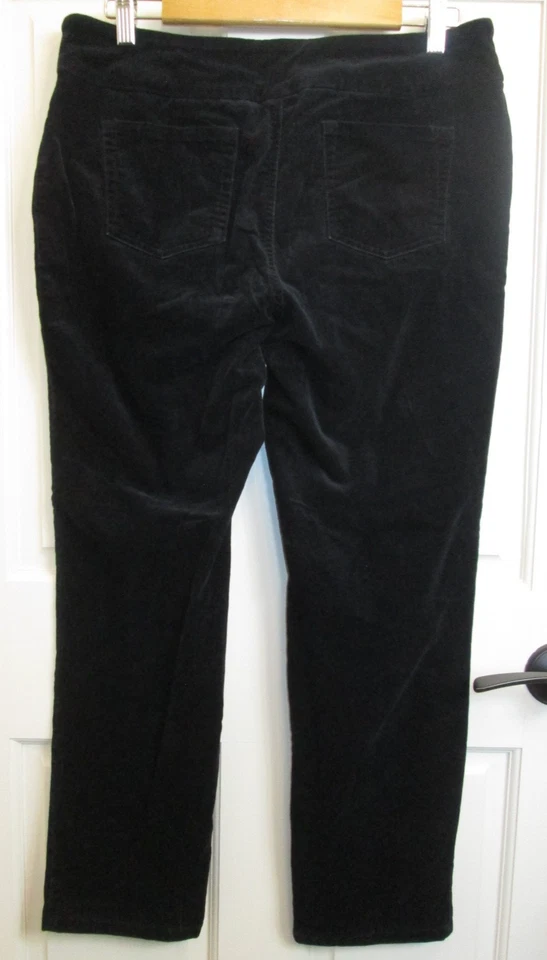 Pantalones Charter Club de pana negros para mujer talla 12P 33x27 elásticos 35-34596 Foto 4 de 4
