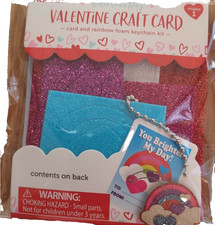 Valentine's Day Craft Card Card And Rainbow Foam Keychain Kit-Brand New-SHIP24HR