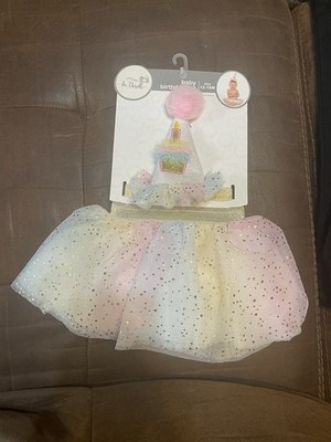 2-Piece WONDER NATION Baby Girls Size 12-18M 1st Birthday Tutu Photo Outfit