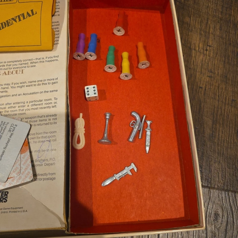 Vintage Clue Parker Brothers 1972 Classic Detective Board Game Complete - Image 3 of 4