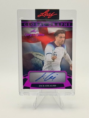 Jack Grealish Auto 1/2   Leaf Glory of the Game Global Graphs   SSP   