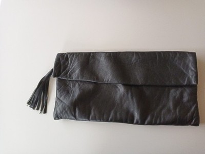 Vintage Clutch schwarz, 30/16 cm, gebraucht mit hübscher Quaste