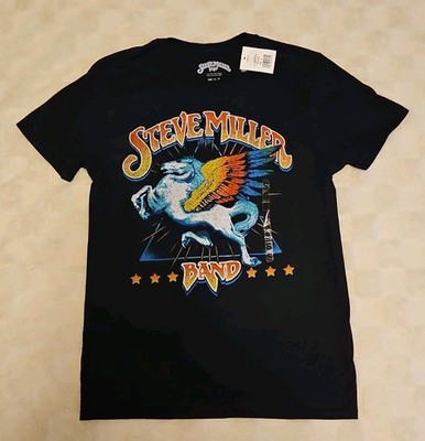 Steve Miller Band Logo Black T-Shirt-100% Cotton-Size Small New With Tags