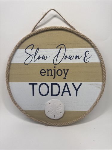 Slow Down Enjoy Today Wooden Sign (12x12 inch), Minimalist, Farmhouse Decor