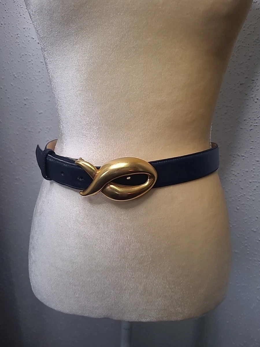 Vintage 90s Robert Lee Morris Italian Calfskin Golden Buckle Black Belt Robert Lee Morris Black Belts for Women for sale | eBay main image 3