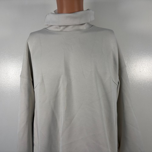 Lululemon Rollkragen Tunika Damen Größe 12 Modalmischung Elfenbein Crossover Sweatshirt
