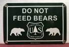 VINTAGE 1953 DATED DO NOT FEED BEAR U.S FOREST SERVICE DEPT 12” PORCELAIN SIGN