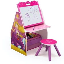DELTA CHILDREN ACTIVITY CENTER DESK STOOL TOY ORGANIZER DISNEY PRINCESS PINK