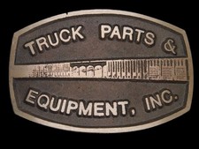 UD05116 NOS VINTAGE 1970s TRUCK PARTS EQUIPMENT, INC. SOLID BRONZE BUCKLE
