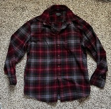 Pendleton Mason Long Sleeve Button Up Plaid Flannel Shirt Size L Red