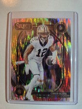 2024 Panini Select - Club Level Chris Olave #237 Red & Yellow Shock Prizm