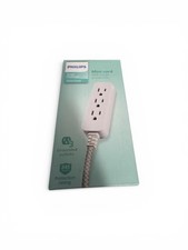 Philips 3-Outlet Surge Protector with 1 Ft. Extension Cord- Gray and White