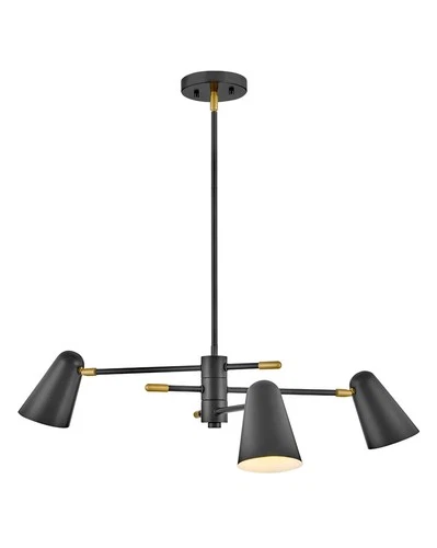 Lark 83543 Birdie 3 Light 30"W Sputnik Chandelier - Black - Picture 1 of 12