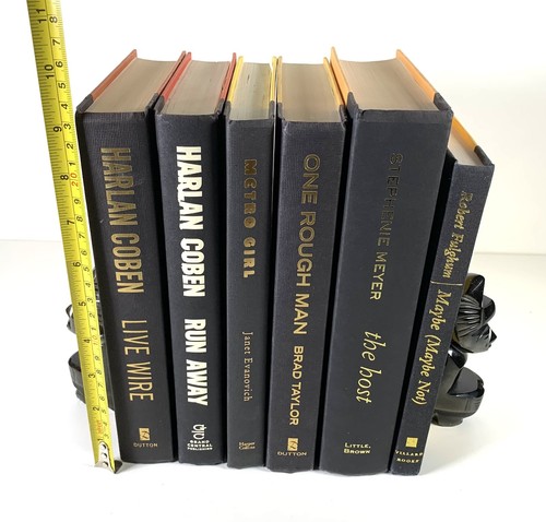 Lot of 6 BLACK HC Books Fall Colors Yellow Orange Staging Home Decor Design Prop - Picture 4 of 11