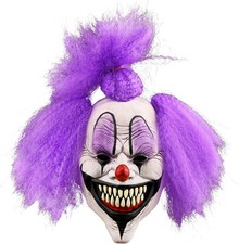 Scary Halloween Clown Mask for Adult with Hair Horror Evil Killer Joker Costume