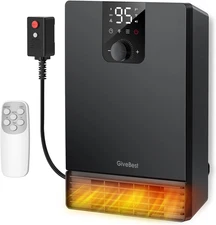 Wall Heater for Bathroom, 1500W Fast Heating Electric Space Heater with ALCI Plu