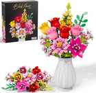 Flowers Bouquet Building Set - Roses Flowers Set for Adults, 765 PCS Botanical C