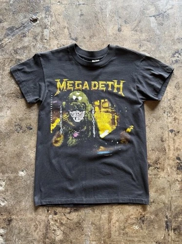 80s Megadeth Band So Far So Good T-Shirt Men's Small 1980s vintage concert t-shirt, vintage, size S, single stitch, B+ condition