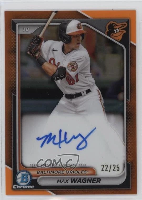 2024 Bowman Chrome Prospect Auto Orange Refractor /25 Max Wagner #CPA-MW Auto