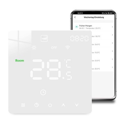 SmartLife Thermostat Fußbodenheizung WLAN programmierbar 230V Weiß Kunststoff