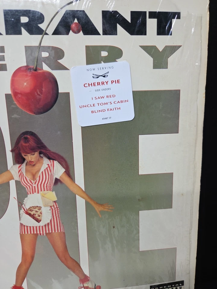 Warrant Cherry Pie Lp Vinyl 1990 1st UNCENSORED Press Shrink/Hype/Insert VG+/EX Foto 3 de 4