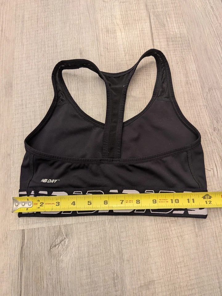 New Balance Dryx Women's XS/S Sports Bra Racerback Black  - Image 3 of 4