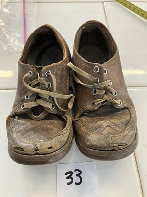 Vintage Boys Interflex Brown Shoes 7 Inches Long