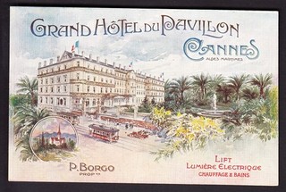 CANNES FRANCIA GRAND HOTEL DU PAVILLON Cartolina fp viaggiata 1909