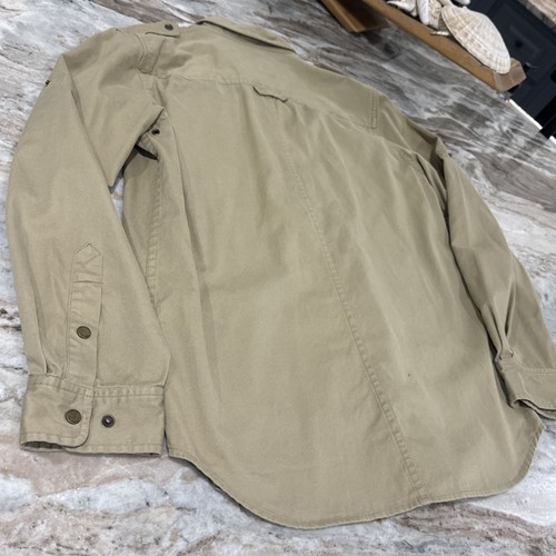 Lauren Ralph Lauren Women's Tan Safari Outfitters Tab Sleeves L/S Shirt Sz M - Picture 7 of 9