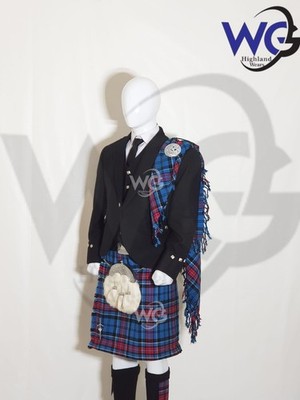 IBROX DISTRICT 8 YARD 16 OZ SCHOTTISCHER LÄSSIGER PREMIUM ACRYL-TARTAN-KILT FÜR HERREN.