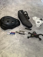 Biking Gear/ Giro Helmet, Tuber repair kit, mini tool kit, Rockbros biking bag
