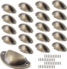 20 Pack Cabinet Bin Cup Pulls Antique Bronze Half Moon Drawer Pulls, 2-5/8 Inch