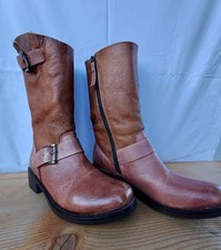 Damen Winterstiefel Echtleder Lammfell Größe 36 Cognac Top!