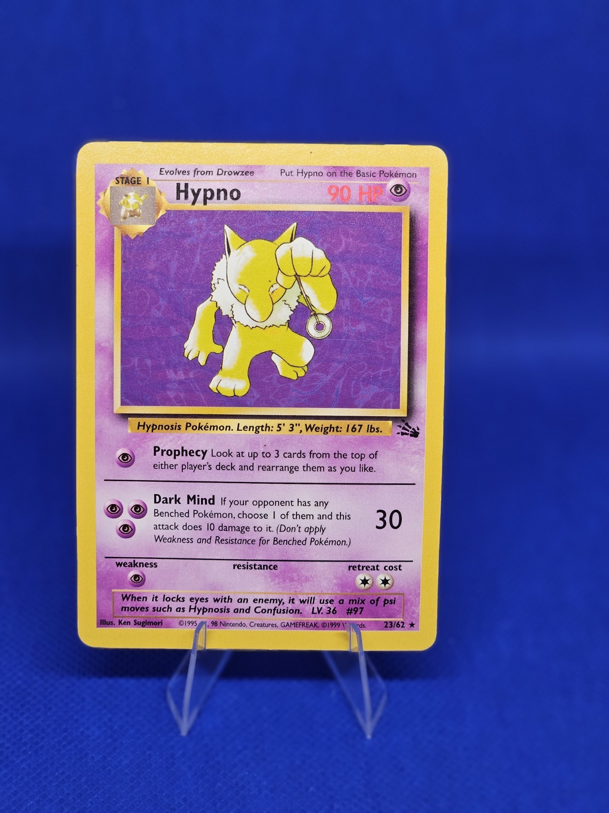 Pokemon Card Hypno 23/62 Fossil Set Non Holo Rare WOTC