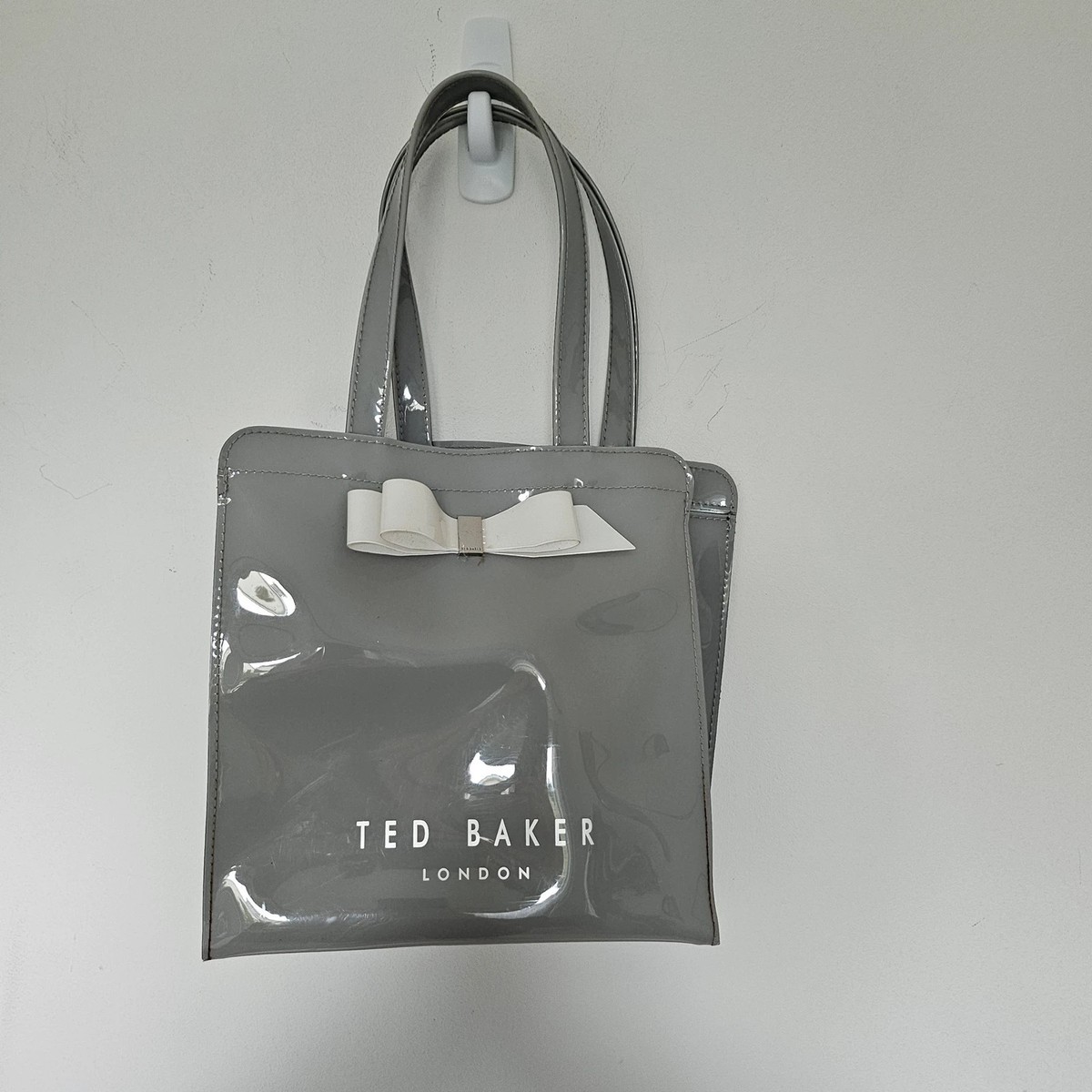 Ted Baker grey bag PVC coated tote mini small UK