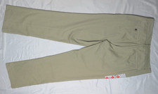 ST. JOHN'S BAY PANT 32x34 BRIT KHAKI CHINO EASY CARE CLASSIC STRETCH FLAT NWT