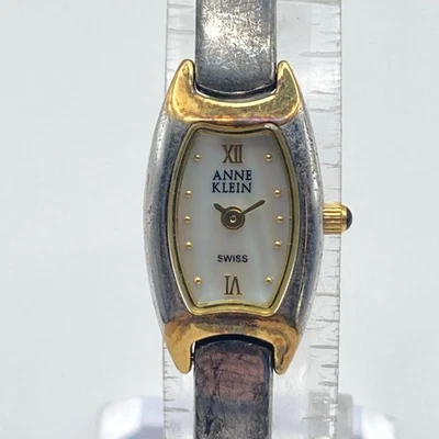 Vtg Anne Klein Women Watch 15mm Silver Gold Two Tone Swiss  display picture 2