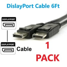Displayport to Display Port Cable DP Male to Male Cord 4K HD with Latches 6FT  