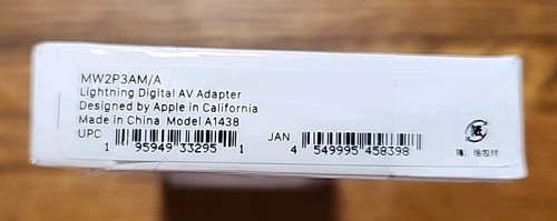 GENUINE Original Apple Lightning To Digital AV Adapter MW2P3AM/A A1438 White - Picture 3 of 6