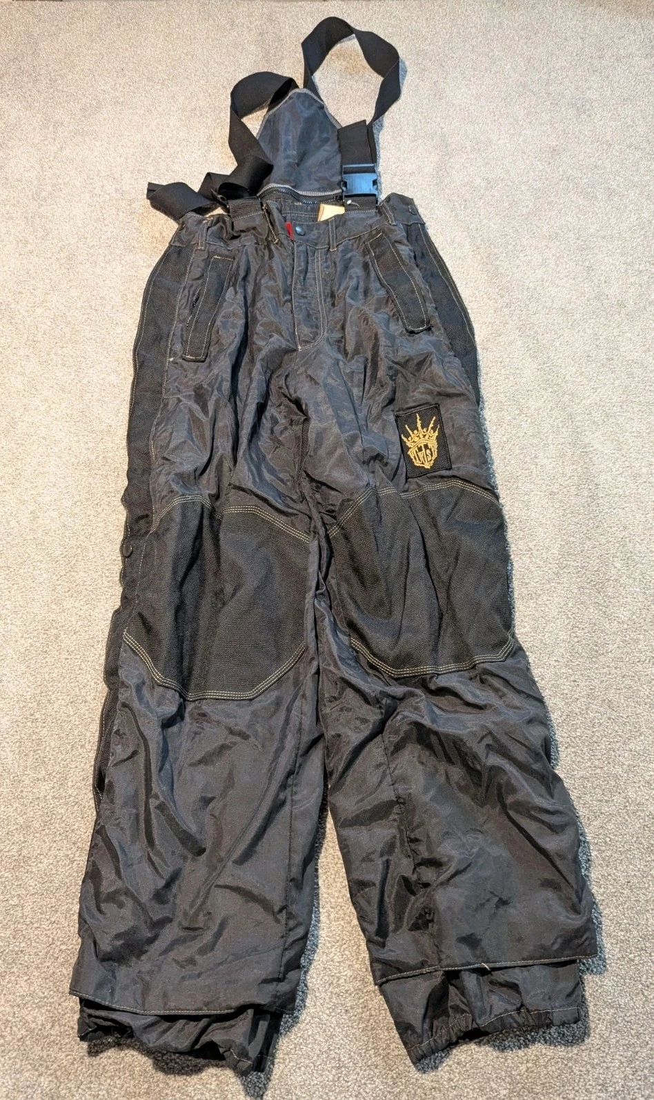 Twist Overalls Mens Small Black Vintage Snowboard Ski 90s Made In USA Bibs