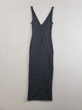 H&M Women Dress 2 Black V Neck Bodycon Sleeveless Midi Stretch Elegant Formal