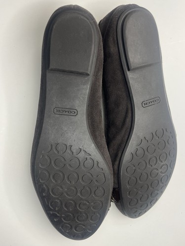 COACH BROWN SUEDE WITH BUTTON VINTAGE TWEET BALLET FLATS - Picture 12 of 22