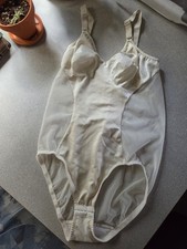 Vintage Creme Mesh Bodysuit With Adjustable Straps