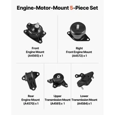 Engine Motor Mount and Transmission Mount Kit Replacement, Set of 5, Compatible
