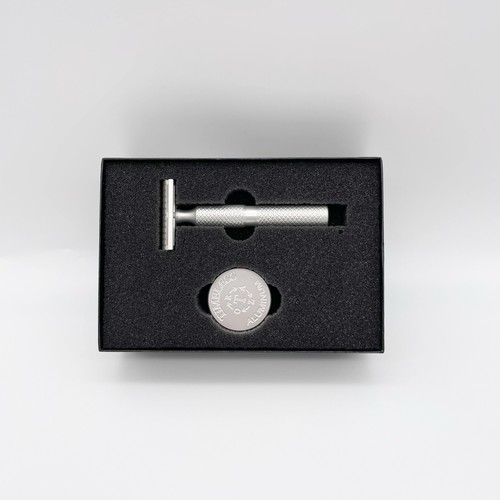 Timeless Razor Aluminium ALSB45 Double Edge Sicherheit 0,45 mm Klinge gewellte Kappe Neu
