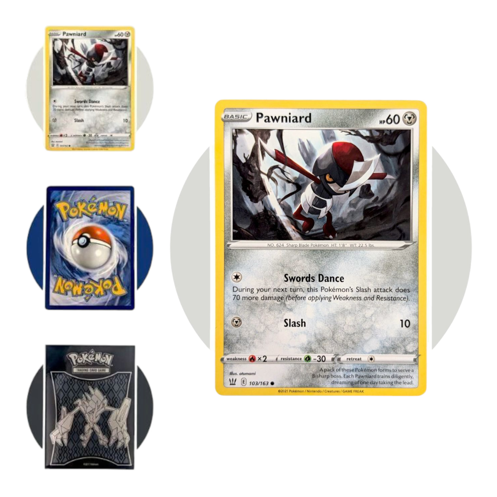 Battle Styles Pokemon Card (QQ64): Pawniard 103/163