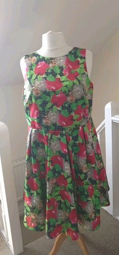 Myleene Klass Floral Skater Dress, Petticoat Lined Rock Size 20 Bunt